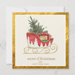  Elegant  Sleigh Corporate Merry Christmas Holiday Card
