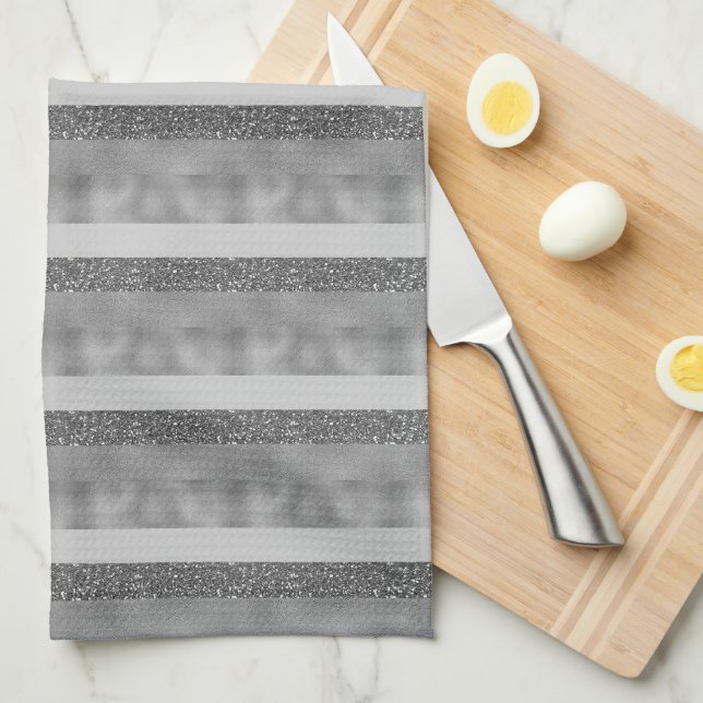 Elegant Sliver Stripe Kitchen Towel (Quarter Fold)