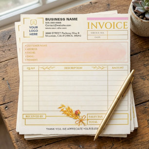 Elegant Small Business Invoice Sales Form Logo Notepad