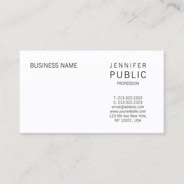 Elegant Smart Design Minimalistic Modern Trendy Business Card (Front)