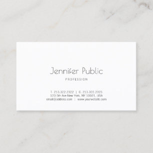 Elegant Smart Design Modern White Plain Trendy Business Card