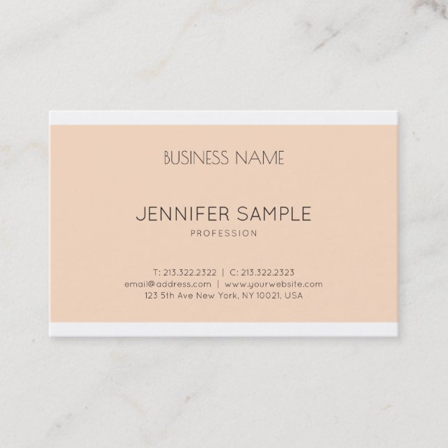 Elegant Smart Graphic Design Modern Plain Trendy Business Card (Front)