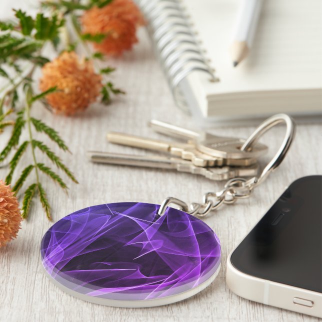 Elegant Smoke Swirl Texture Keychain (Front Right)