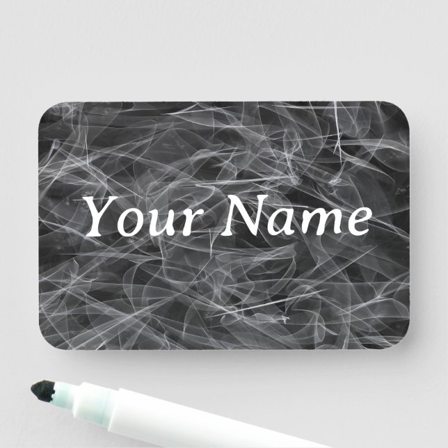 Elegant Smoke Swirl Texture Name Tag (In Situ)