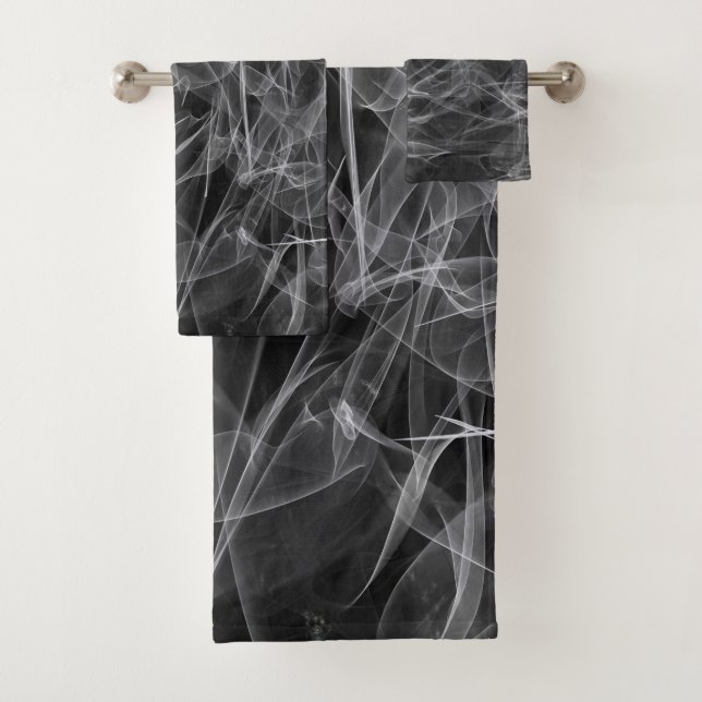 Elegant Smoke Swirls – Mystical Aesthetics Bath Towel Set (Insitu)