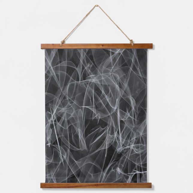 Elegant Smoke Swirls – Mystical Aesthetics Hanging Tapestry (Front)