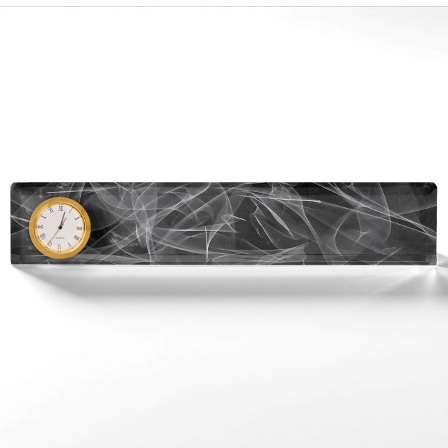 Elegant Smoke Swirls – Mystical Aesthetics Nameplate (Front)