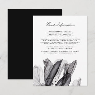 Elegant Smoky Floral Black Wedding Insert Card