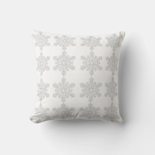 Elegant snow flake pattern throw pillow