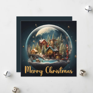 Elegant Snow Globe Holiday Card