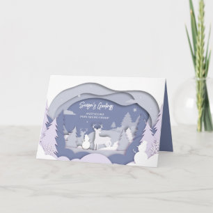 Elegant Snow Scene Company Holiday Card