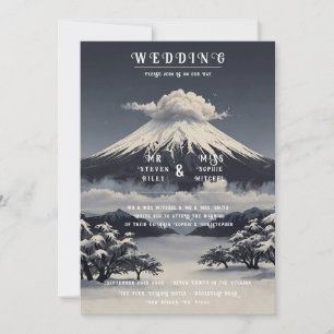 Elegant Snow Volcano Wedding Invitations