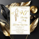 Elegant Snowdrops 90th Birthday Party Stamped<br><div class="desc">Elegant snowdrops birth month floral design "90th Birthday Party" design featuring a snowdrop floral motif.</div>