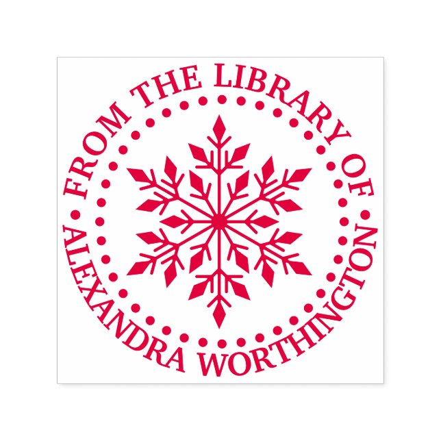 Elegant Snowflake #1 Library Book Name Self-inking Stamp (Design)