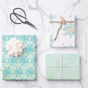 Elegant Snowflake Assortment Wrapping Paper Sheet