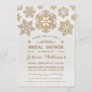 Elegant Snowflake Bridal Shower Party Invitation