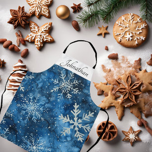 Elegant Snowflake Christmas Apron
