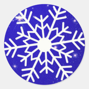 Elegant Snowflake Christmas Merry Winter Classic Round Sticker