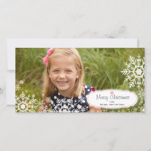 Elegant Snowflake Christmas Photo Card
