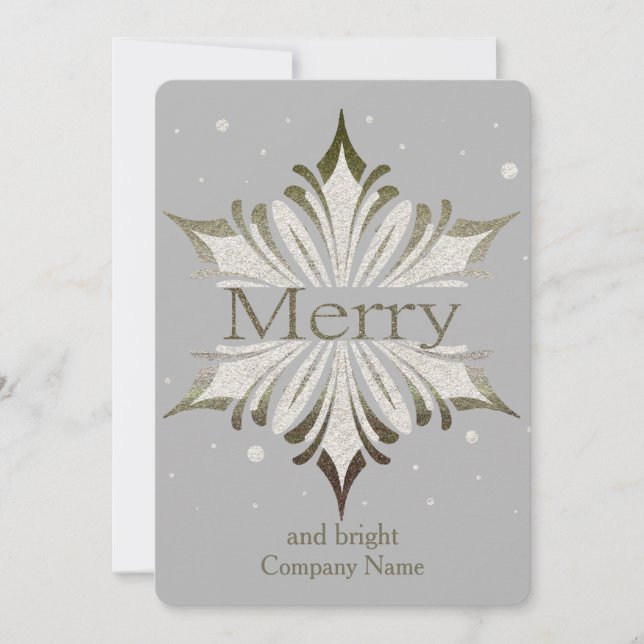 Elegant Snowflake Corporate Christmas Card (Front)