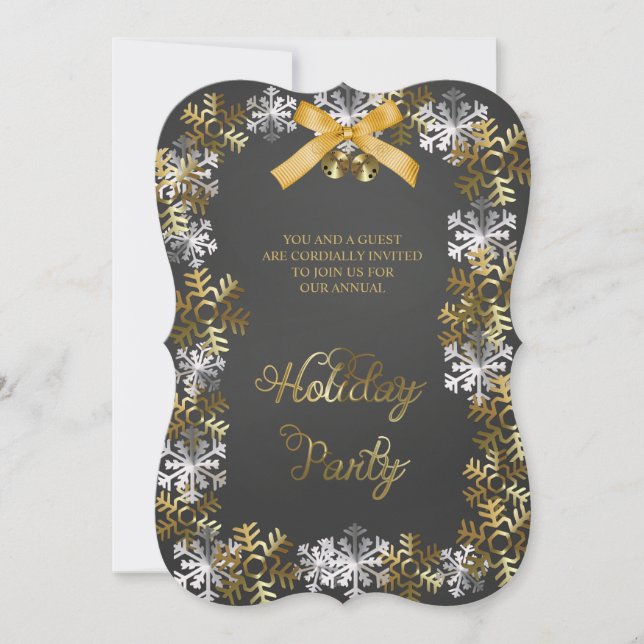 Elegant Snowflake Corporate Holiday Party Invite (Front)