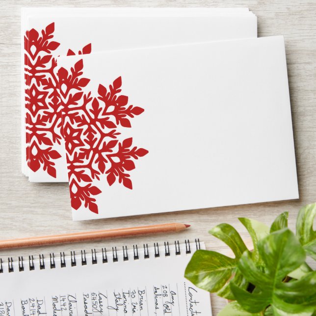 Elegant Snowflake (Cranberry) Envelope (Stacked)