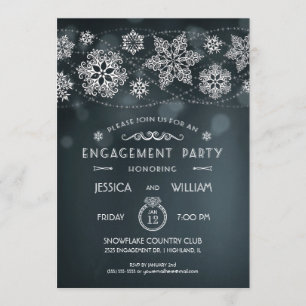 Elegant Snowflake Engagement Party Invitation II