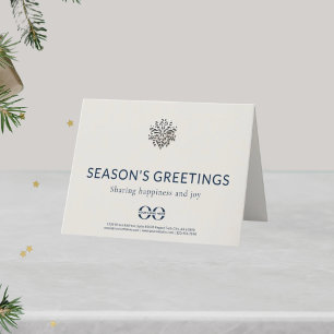 Elegant Snowflake Folded Business Holiday Card
