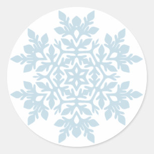 Elegant Snowflake (Frost Blue) Classic Round Sticker