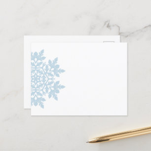 Elegant Snowflake (Frost Blue) Holiday Postcard