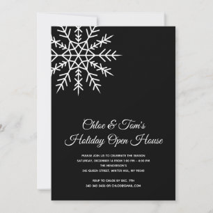 Elegant Snowflake Holiday Open House Invitation