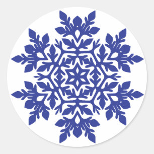 Elegant Snowflake (Midnight) Classic Round Sticker