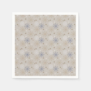Elegant Snowflake Pattern Beige Napkin