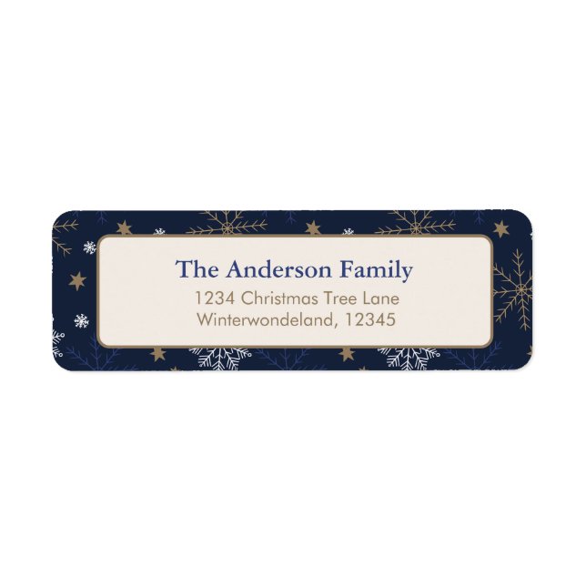 Elegant Snowflake Pattern  Dark Blue (Front)