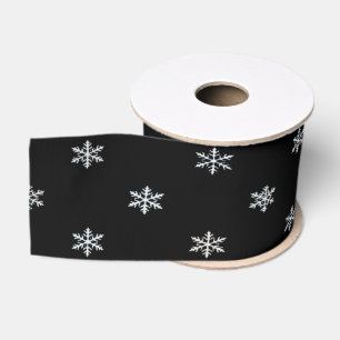 Elegant Snowflake Pattern Ice Winter Design Grosgrain Ribbon