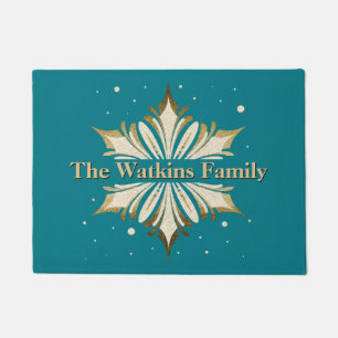 Elegant Snowflake Personalized Door Mat