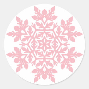 Elegant Snowflake (Sugar Blush) Classic Round Sticker
