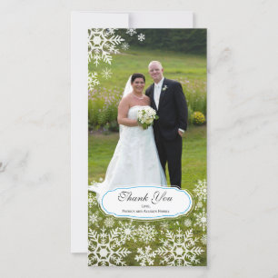 Elegant Snowflake Wedding Thank You Card
