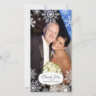 Elegant Snowflake Wedding Thank You Card