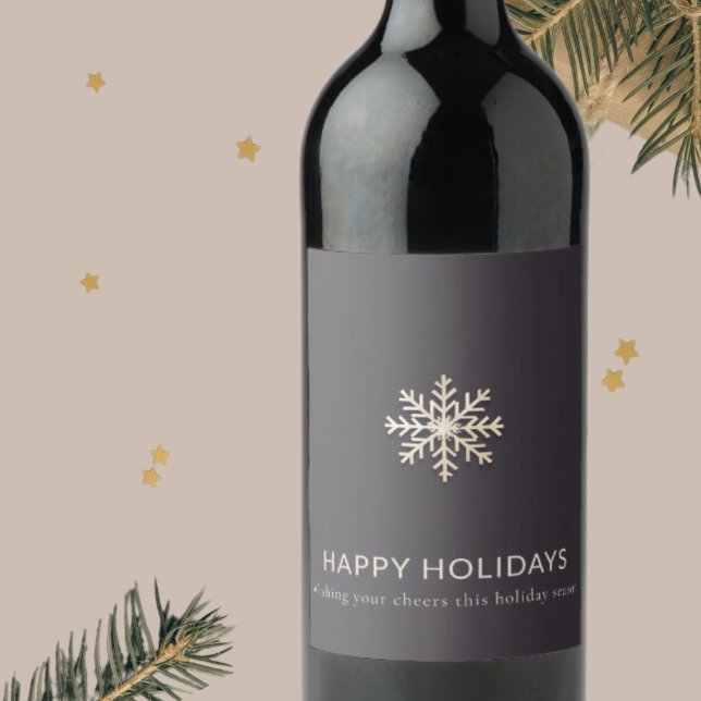 Elegant Snowflake Wine Label (Creator Uploaded)