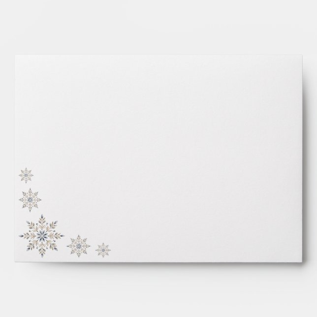 Elegant Snowflake Winter Baby Shower Envelope (Front)