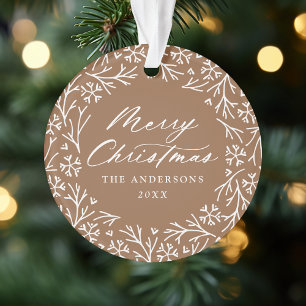 Elegant Snowflake Wreath Gingerbread Photo Ornament