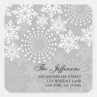 Elegant Snowflakes 1 - holiday address label