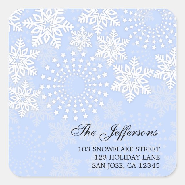 Elegant Snowflakes 2 - holiday address label (Front)