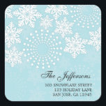 Elegant Snowflakes 4 - holiday address label<br><div class="desc">Blue Holiday address labels</div>