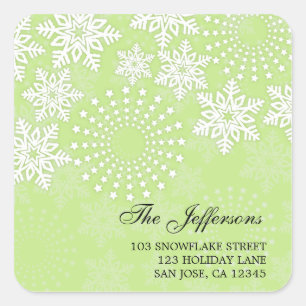 Elegant Snowflakes 5 - holiday address label