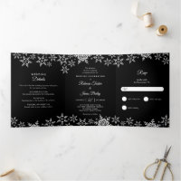 Elegant Snowflakes Black & White Winter Wedding