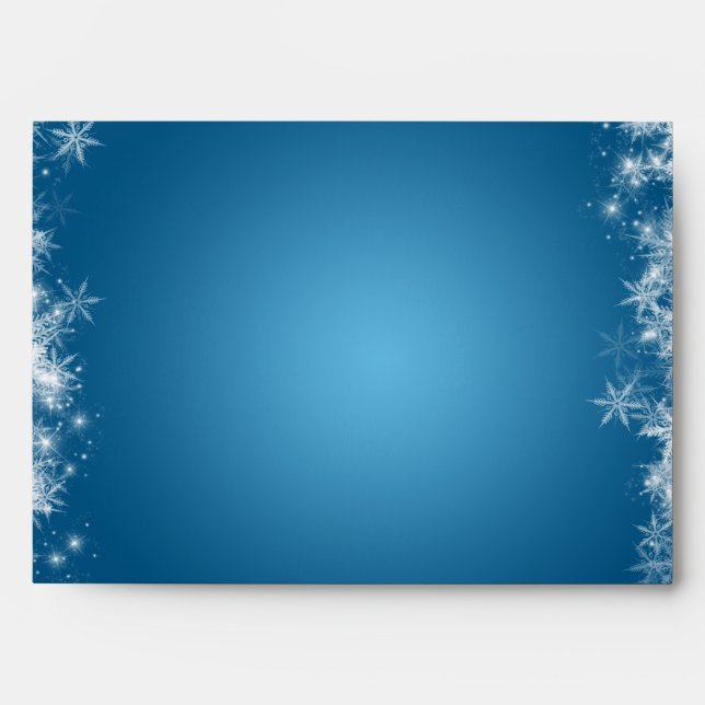 Elegant Snowflakes Blue Envelope (Front)
