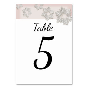 Élégant Snowflakes Carte de table de mariage d'hiv