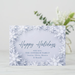 Elegant Snowflakes Christmas Greeting Holiday Card